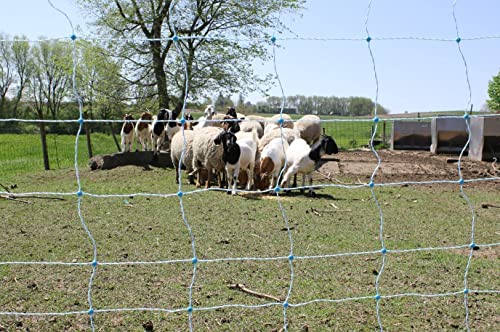 35"x164' Electric Netting All-in-One Solar Kit for Goats, Sheep, Gardens, Beehives, Dogs, and More for Backyards, Homesteads, Farms and Ranches