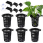 6 Pack Large Aquarium Plant Holder with Extension Hooks(3 Sizes) and Suction Cups, Aquatic Planter Cups Pots, for Fish Tank Aquaponic Cultivation