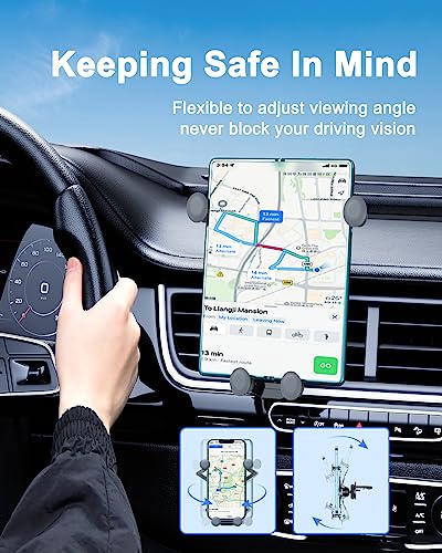 OATSBASF Gravity Car Phone Mount, Invisible Air Vent Mount for iPhone 17/16/15, Samsung Z Fold 7/6, Google Pixel 10/9 Pro Fold, Samsung S25 Ultra/S24 & All Phones, Fits Unfolded Foldable Phones (X06) - size: X06