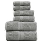 Springtree Home 100% Cotton Bathroom Towel Set | 6 Piece Set - Grey Towels | Geometric Textured Design | Absorbent & Quick-Dry | Oeko-TEX® Standard 100 Cotton | Myla Collection - Carbon - color: Carbon, size: 6 Piece Set