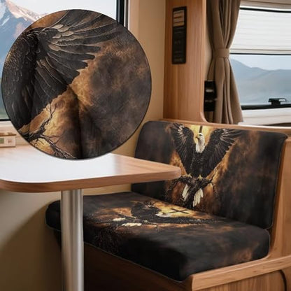 Eagle Cross Pattern 2 Pack RV Dinette Cushion Covers Washable Camper Cushion Slipcover Scratch-Resistant Sofa Chair Cover Camper Seat Covers Dinette Booth - color: Eagle Cross