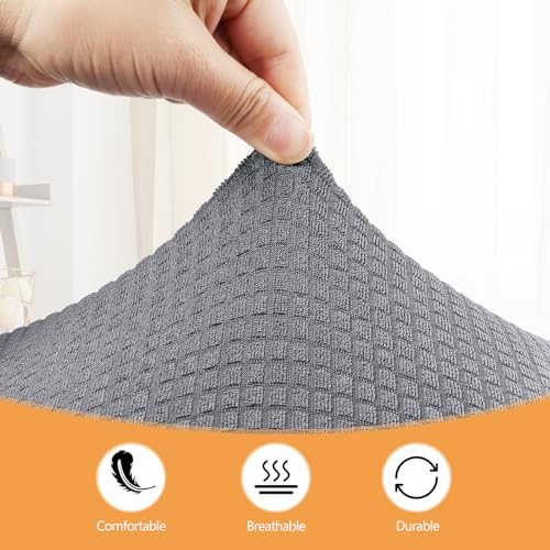 Grey RV Dinette Cushion Cover,Washable Elastic Cushion Slipcovers Stretchable RV Sofa Cover-Loveseat Sofa Furniture Protector for RV Camper Car Bench Seats, Backrest Cover Bench Cover