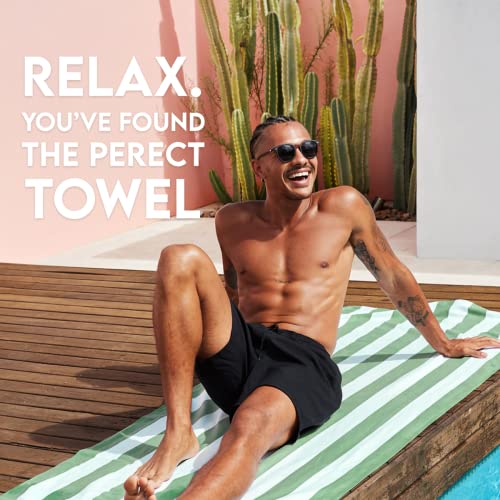 Dock & Bay Customized Beach Towel - Quick Dry, Sand Free - Compact, Lightweight - 100% Recycled - Includes Bag - Cabana - Cayman Khaki - Large - color: Cabana - Cayman Khaki, size: Large - Customize (160x90cm, 63x35")