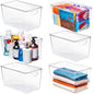 theaoo Clear Storage Bins with Lids Stackable - XLarge Plastic Containers for Pantry Organization and Storage - Perfect for kitchen,Fridge,Laundry Room,Bathroom,Garage,Closet,Cabinet Organizer -6 Pack - size: XL (Pack of 6)
