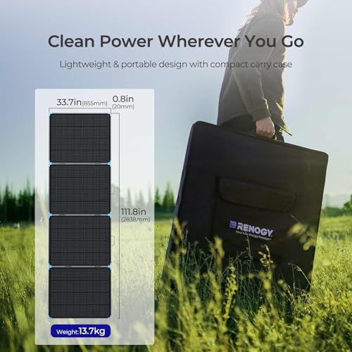 Renogy 800 Watt Solar Panel Suitcase, Dual 400W Portable Foldable Solar Panels for Power Station, RV Camping, Off-Grid Blackouts, 23% High Efficiency, Fast Installation w/Sturdy Kickstands, IP67 - size: 800W(2PC 400W)