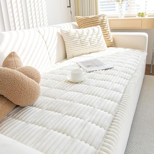 ZQFFB Pet Couch Cover Dogs Washable Non-Slip Couch Protector Pet Friendly Dog Mat for Couches and Sofas - color: White, size: 27.6X59.06