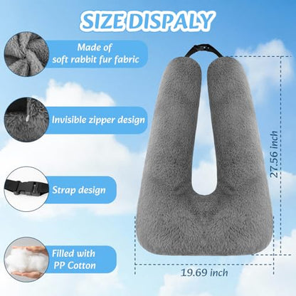 Swemos Travel Pillow, Car Pillow for Kids & Adults - Ergonomic Travel Pillows Sleeping Aid for Neck & Body Support, Car Travel Essentials Pillow on Road Trips-Gray - color: Gray