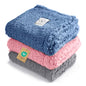 1 Pack 3 Calming Blankets Fluffy Premium Fleece Pet Blanket Soft Sherpa Throw for Dog Puppy Cat HazeBlue/Pink/Grey Large (41" x31") - color: Hazeblue/Pink/Grey, size: Large (Pack of 3)
