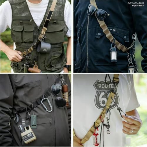 2PCS Outdoor Portable Camping Hanging Rope Portable Tent Lightweight Shoulder Strap Tent Hanging Multifunctional Trekking Rope Campsite Storage Crossbody Strap
