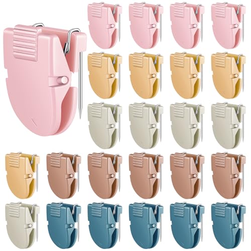 Feifeiya 25 Pcs Cubicle Clips Fabric Panel Cubicle Accessories Fabric Partition Panel Wall Clip Office Photos Wall for Notes Memos Standard Size, 40-Sheet Capacity (Boho Color) - color: Boho Color