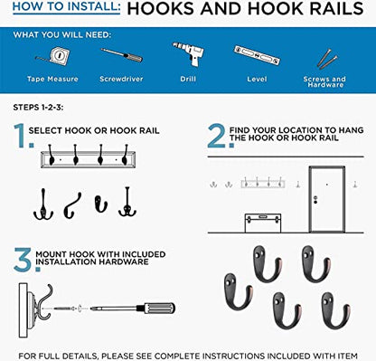 5 Pack Piece Single Prong Robe Hook, Farmhouse 1.8 Inch Coat Hooks Oil-Rubbed Bronze