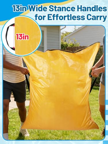 Biggun 47×57in Large Pool Safety Cover Storage Bag - Effortless Wide Stance Handles Pool Cover Bag with Smooth Zipper for Pools Storage (Yellow)