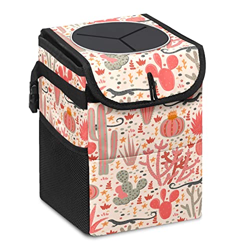 Car Trash Can – Lightweight and Portable with Durable Water-Resistant Coating, No Installation Required, Practical and Ample Capacity,Car Accessories Interior Car Organizer. Cactus - color: cactus