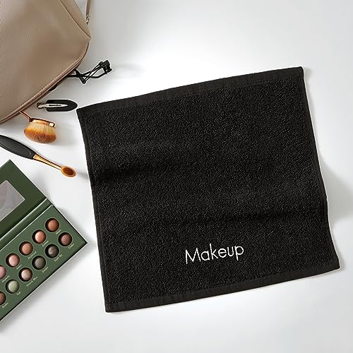 Arkwright Makeup Remover Cloths 6 Pack - 100% Cotton Face Towels, Soft Reusable Washcloths, Gentle Facial Cleansing for Waterproof Makeup, 13 x 13, Black - color: Black, size: 13 x 13 in