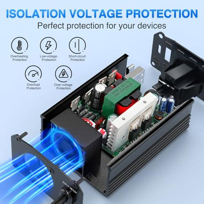 Nilight 150W Power Inverter 12V DC to 110V AC Car Converter with PD 30W USB C & QC3.0 for Phones Tablets Laptop Computer Game Console Kindle iPad DVD Players Black - color: 150W USB+PD 110V Outlet