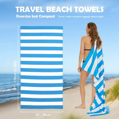 Your Choice Microfiber Beach Towel, Sand-Free Quick Dry Travel Towel, Oversized Compact Lightweight Recycled Towel for Pool Camping(67"x35"/60"x30") - color: G-set (4)-green/Rose Red/Blue/Gray, size: Extra Large(67x35")