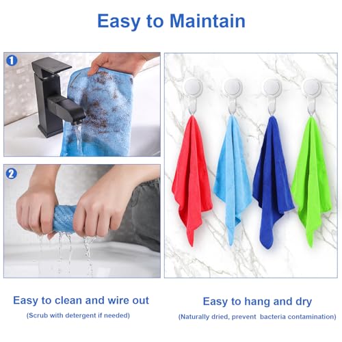 12Pcs Premium Microfiber Cleaning Cloth, Highly Absorbent Household Cleaning Supplies - for Kitchen Towels, Dish Cloths, Dust Rag