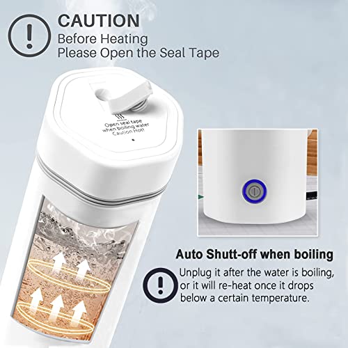 Electric Travel Kettle, Portable Electric Kettle, Mini Hot Water Boiler, Small Travel Tea Kettle Fast Boiling Water, One Cup Hot Water Maker, 350ml-White - color: Whit-350ml
