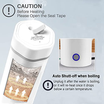 Electric Travel Kettle, Portable Electric Kettle, Mini Hot Water Boiler, Small Travel Tea Kettle Fast Boiling Water, One Cup Hot Water Maker, 350ml-White - color: Whit-350ml
