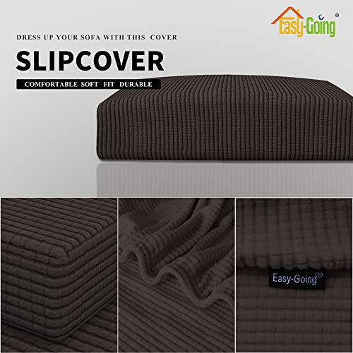 Easy-Going Stretch Cushion Cover Sofa Cushion Furniture Protector Sofa Seat Sofa slipcover Sofa Cover Soft Flexibility with Elastic Bottom(Sofa Cushion, Chocolate) - color: Chocolate, size: Large