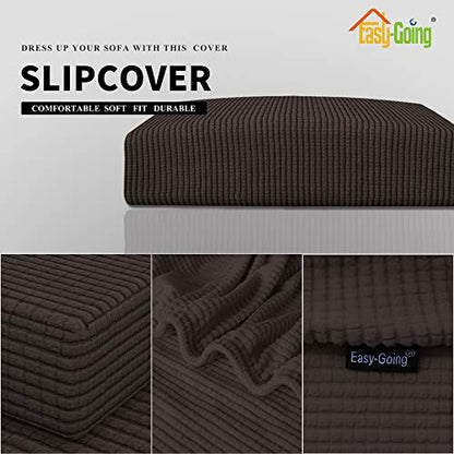 Easy-Going Stretch Cushion Cover Sofa Cushion Furniture Protector Sofa Seat Sofa slipcover Sofa Cover Soft Flexibility with Elastic Bottom(Sofa Cushion, Chocolate) - color: Chocolate, size: Large