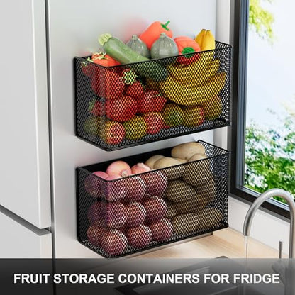 Magnetic Baskets Shelf Bins Organizer Holder Storage Rack Containers for Fridge, Whiteboard, Locker - Home Kitchen Laundry Office School ((1-Pack) Black/XL) - style: (1-Pack) Black/XL