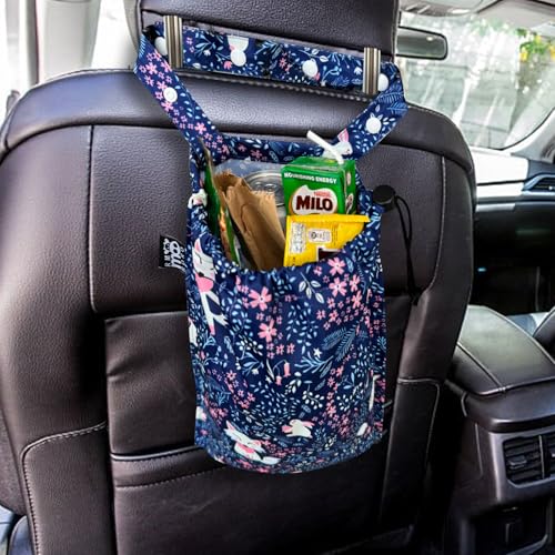 Cute Hanging Car Trash Garbage Bag 100% Leakproof Waterproof Multipurpose for Car Back Front Seat Console with Hanging Strap (Jungle Animal) - color: Jungle Animal