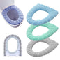 Bathroom Soft Thicker Warmer Stretchable Washable Cloth Toilet Seat Cover Pads 3PCS - color: 3color