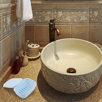 Soap Dish 2 Pack Waterproof Portable Soap Tray for Travel, Home, Outdoor, Camping, Gym - Sky Blue - color: Sky Blue