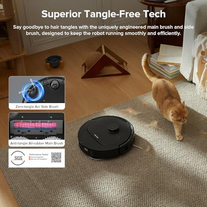 roborock Qrevo Series Robot Vacuum and Mop, 8000Pa Suction, Upgraded from Qrevo S, Anti-Tangle Brushes, Smart Obstacle Avoidance, Auto Mop Washing, All-in-One Dock, 200RPM Spinning Mops, Black(QV 35A) - color: Black01