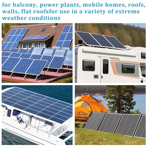 2 Set Adjustable Solar Panel Tilt Mount Bracket Aluminum Alloy Solar Panel Mounting Support up to 50 70 100 150 200 300 400 Watt Solar Panel for Flat Surface Roof RV Boat Off-Grid (Mount Only) Silver - color: SILVER-2SET
