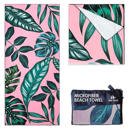 Quick Dry Towel Extra Large 78x35 Inch - Microfiber Beach Towel - Perfect for Beach, Travel, Swimming, Pool, Yoga, Hiking, Camping - Lightweight, Fast Drying, Compact for Adults (La Fashion) - color: La Fashion, style: Extra Large 78x35"