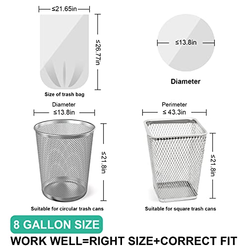Medium 8 Gallon Trash Bags Unscented, 0.94 Mil, Clear, 120 Count | 30 Liter Garbage Bag, Plastic Waste Basket Can Liners, Thick, Leakproof, Tear Resistant, for Bathroom Office Kitchen Bulk - color: Clear-8 Gal-120