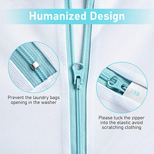 OTraki Large Mesh Laundry Bags 28x35 inch Zipper Mesh Lingerie Bags for Washing Delicates Net Laundry Mesh Bag Machine Washable for Dorm Hotel Camp Don't Drying, Melting 140-176℉, White - size: 28 x 35 inch
