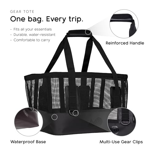 MISSION Boat Gear CASSI Heavy-Duty Outdoor Tote and Waterproof Marine-Grade Mesh Boat Bags - color: Black, size: 50 Liter
