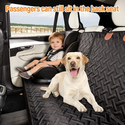YJGF Dog Car Seat Cover for Back Seat Truck,Truck Back Seat Pet Cover for Dogs,Waterproof Scratchproof Rear Bench Seat Cover Protector (Black, XL) - size: XL