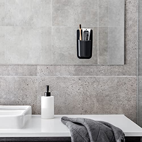 TOOLETRIES The Henry Essentials Holder, Silicone Bathroom & Shower Organizer for Toothbrush, Toothpaste, Razor & Toiletries, Reusable Strong Grip No-Residue Adhesive Holder - Charcoal