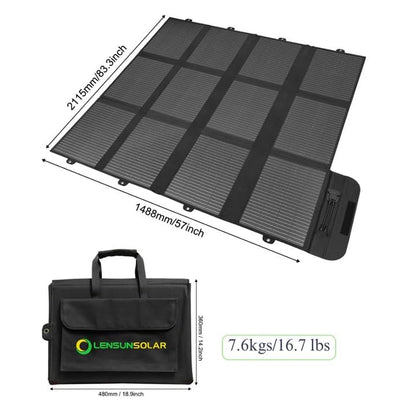 LENSUNSOLAR 300W Solar Blanket Complete Kit Ready to Charge Battery and Solar Generator Portable Lightweight for Camping - size: 300W Blanket