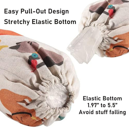 2Pcs Cat Plastic Bag Holder for Kitchen Essentials, Reusable Hanging Grocery Bag Organizer, Washable Large Grocery Trash Bags Storage Dispenser - style: Cat