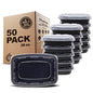 Freshware Meal Prep Containers [50 Pack] 1 Compartment Food Storage Containers with Lids, Bento Box, BPA Free, Stackable, Microwave/Dishwasher/Freezer Safe (28 oz) - size: 28OZ_50PK