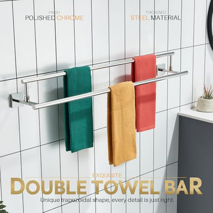 KOKOSIRI Towel Holder Polished Chrome 36 Inch Bathroom Double Bath Towel Bars Kitchen Rack Wall Mounted Stainless Steel B5009CH-L36 - color: Polished Chrome, size: 36-Inch