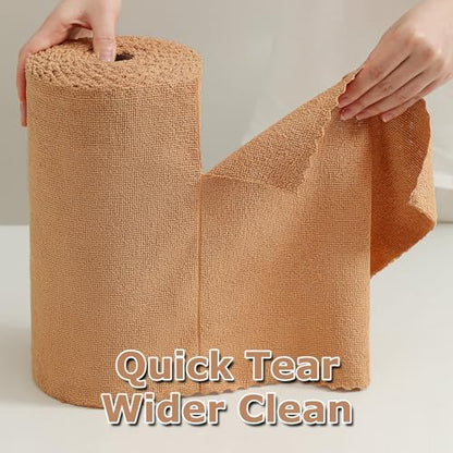 Jessy Home 80 Pack Microfiber Cleaning Cloth Roll Reusable Paper Towels 12"x12" Tear Away Cloth, Microfiber Towels for Cars, Wash Cloths, Lint Free Rags for House, Kitchen,Window,Cleaning Supplies - color: Dark Brown