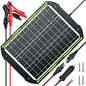 Sun Energise 25W 12V Solar Powered Battery Charger & Maintainer, Built-in Smart MPPT Charge Controller, Waterproof 25 Watt 12 Volt Solar Panel Trickle Charging Kits for Car Auto Boat RV Marine Trailer - color: Green, 25W PRO