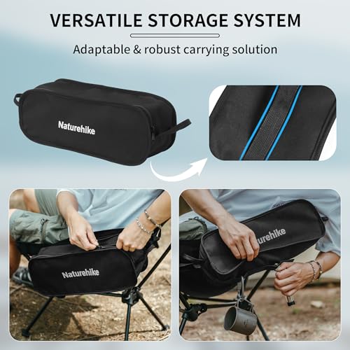 Naturehike Ultralight Camping Chair, Portable Backpacking Chair with Storage Bag, Lightweight Compact Collapsible Camp Chair - size: Regular