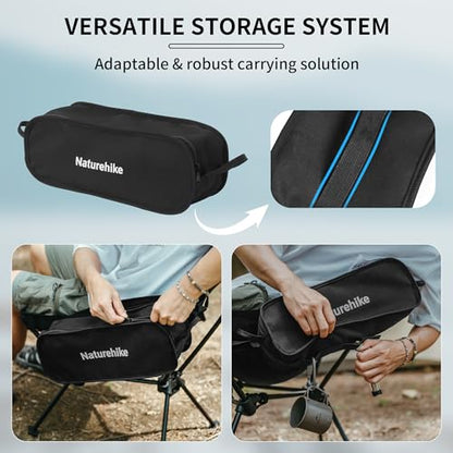 Naturehike Ultralight Camping Chair, Portable Backpacking Chair with Storage Bag, Lightweight Compact Collapsible Camp Chair - size: Regular
