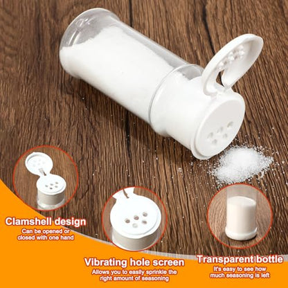Amyhill 100 Pcs Plastic Spice Bottles Spice Jars Seasoning Jars Shaker Plastic Jars 3.3 Oz/ 100ml Seasoning Shaker with Shaker Lids(White Lid) - color: White Lid
