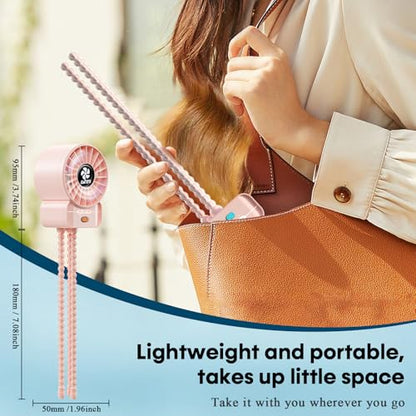 AMTIFO Pink Stroller Fan - USB Rechargeable, Quiet Cooling, 4 Adjustable Speeds, Portable Baby Fan for Strollers, Car Seats, Nurseries, Outdoor Use, Long-Lasting Battery - color: Pink