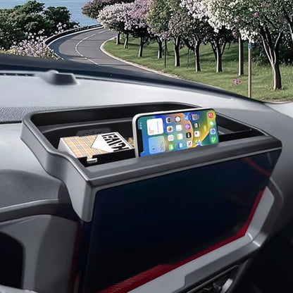 HGWEI Dash Storage Tray Compatible with 2025 2026 Ford Bronco Sport Interior Accessories, Center Console Dashboard Organizer Behind Screen 13.2" Display Mount Holder (Not for 2021-2024 Models)