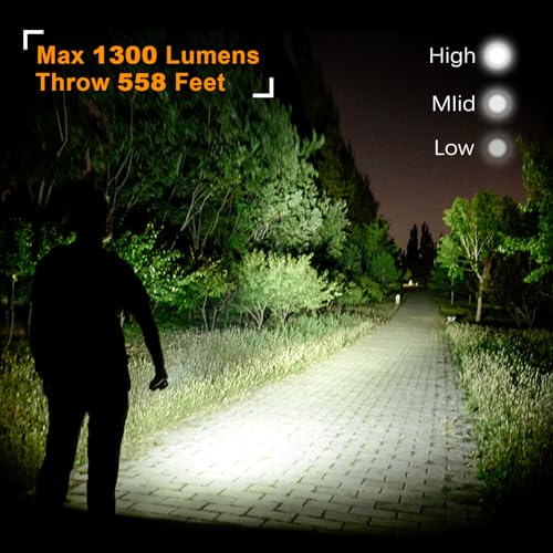 VTIGER T1A Mini Pocket EDC Flashlight with Clip,1300 Lumen Compact AA Rechargeable LED Little Flashlights, Super Bright Tail Switch Small Flash Light with Magnet for Camping,Hiking,Outdoor,Emergency - color: OD Green