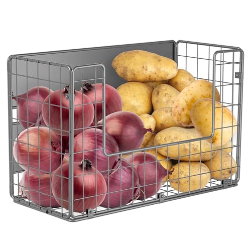 Ofiray-home Magnetic Fridge Shelf, Fruit Potato & Onion Storage Bins, Pantry Organizers, Large Container Basket for Refrigerator, Kitchen Counter, Cabinet (1, Silver) - color: Silver, size: 1